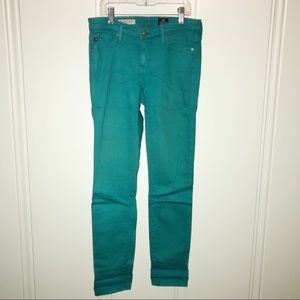 AG Teal skinny jeans